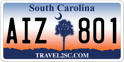 SC license plate AIZ801