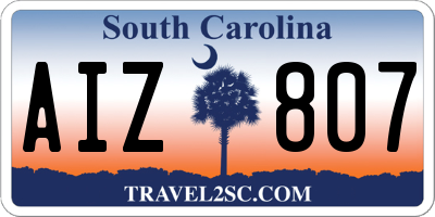 SC license plate AIZ807