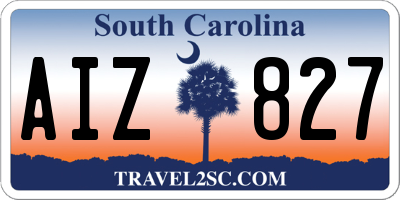 SC license plate AIZ827