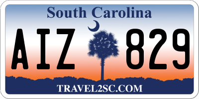 SC license plate AIZ829