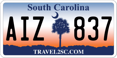 SC license plate AIZ837