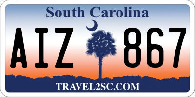 SC license plate AIZ867