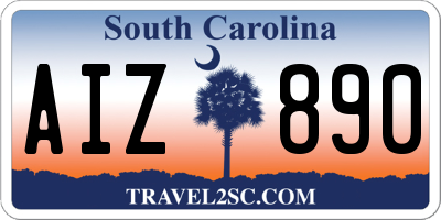 SC license plate AIZ890