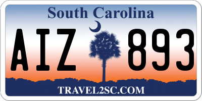 SC license plate AIZ893