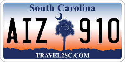 SC license plate AIZ910