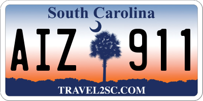 SC license plate AIZ911
