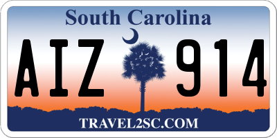 SC license plate AIZ914