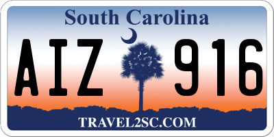 SC license plate AIZ916