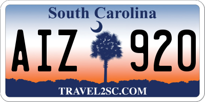 SC license plate AIZ920