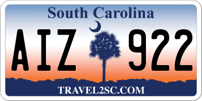SC license plate AIZ922