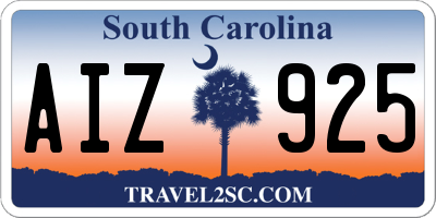 SC license plate AIZ925