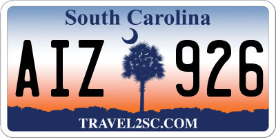 SC license plate AIZ926