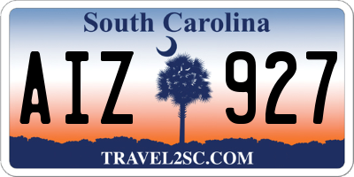 SC license plate AIZ927