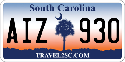 SC license plate AIZ930