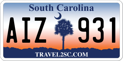 SC license plate AIZ931