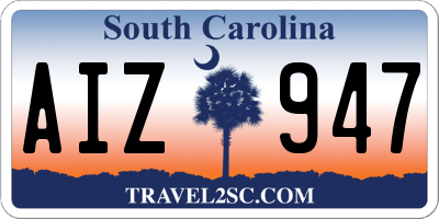 SC license plate AIZ947