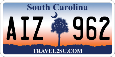 SC license plate AIZ962