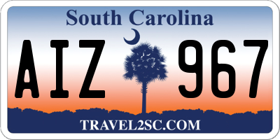 SC license plate AIZ967