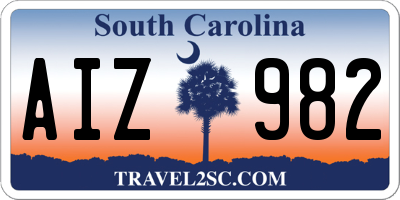 SC license plate AIZ982