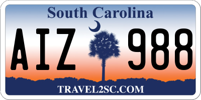 SC license plate AIZ988