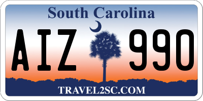 SC license plate AIZ990