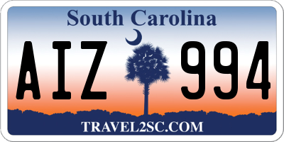 SC license plate AIZ994