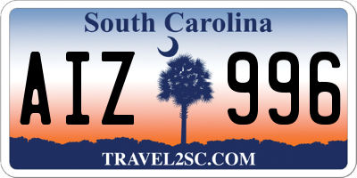 SC license plate AIZ996