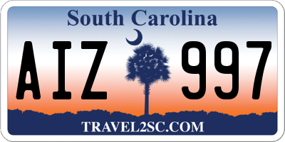 SC license plate AIZ997