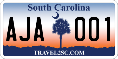SC license plate AJA001