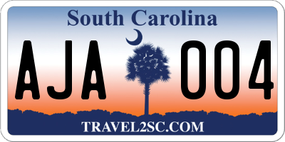 SC license plate AJA004