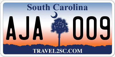 SC license plate AJA009
