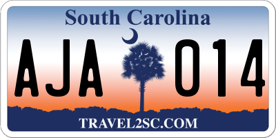 SC license plate AJA014
