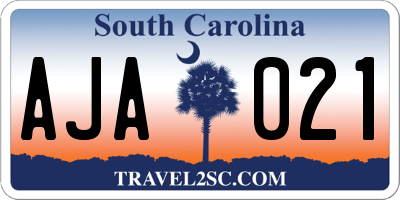 SC license plate AJA021