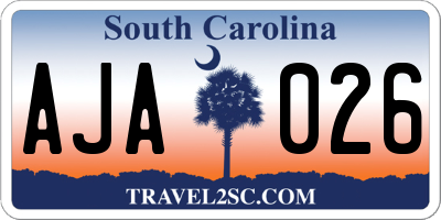 SC license plate AJA026