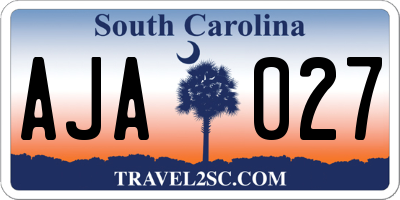 SC license plate AJA027