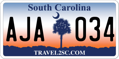 SC license plate AJA034