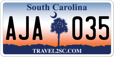 SC license plate AJA035