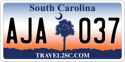 SC license plate AJA037