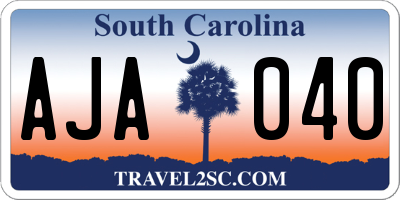 SC license plate AJA040