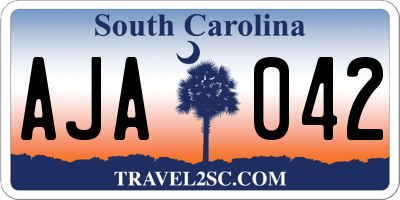 SC license plate AJA042