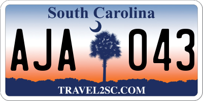 SC license plate AJA043
