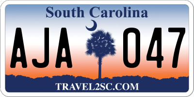 SC license plate AJA047