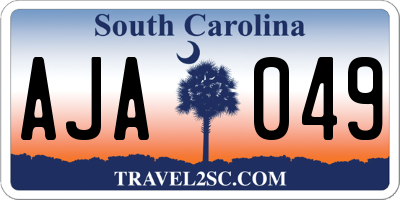 SC license plate AJA049