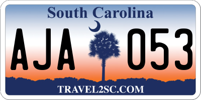 SC license plate AJA053
