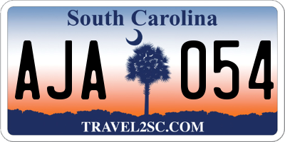 SC license plate AJA054