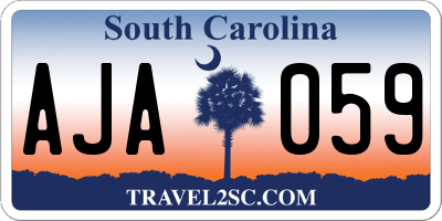 SC license plate AJA059