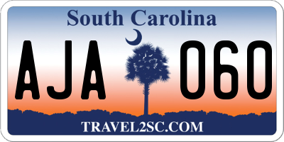 SC license plate AJA060