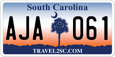 SC license plate AJA061