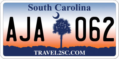 SC license plate AJA062
