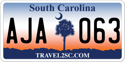 SC license plate AJA063